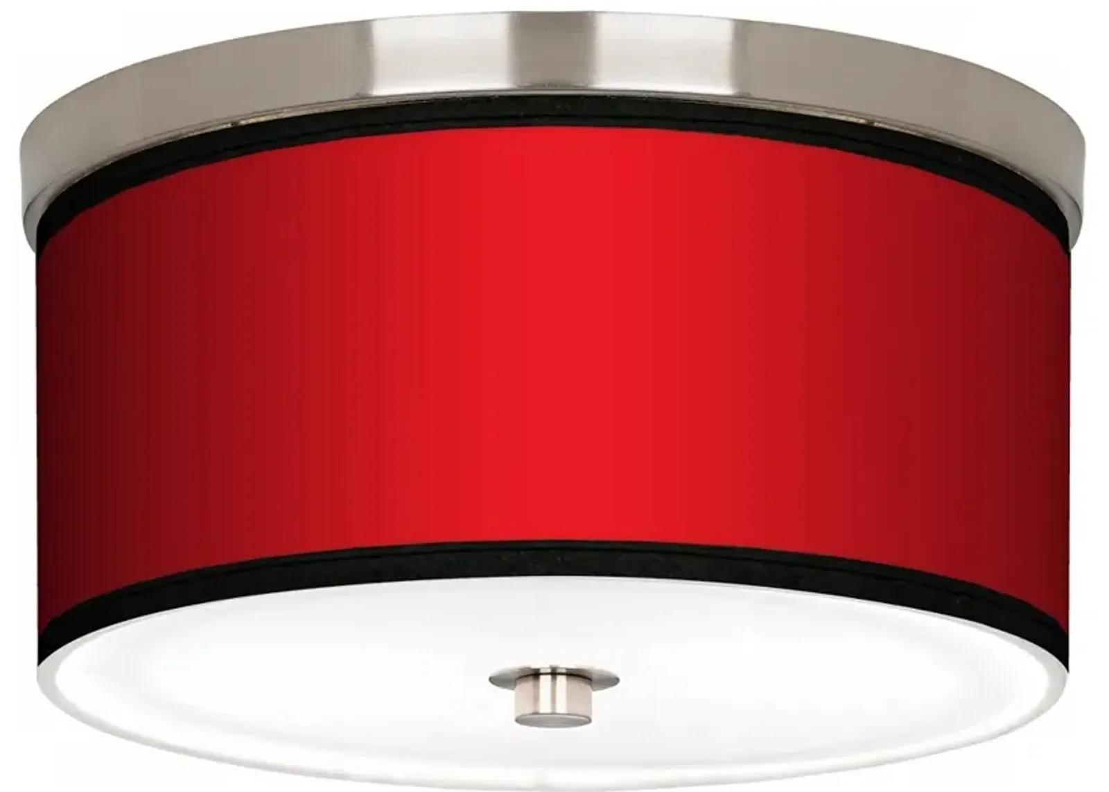 All Red Nickel 10 1/4" Wide Ceiling Light