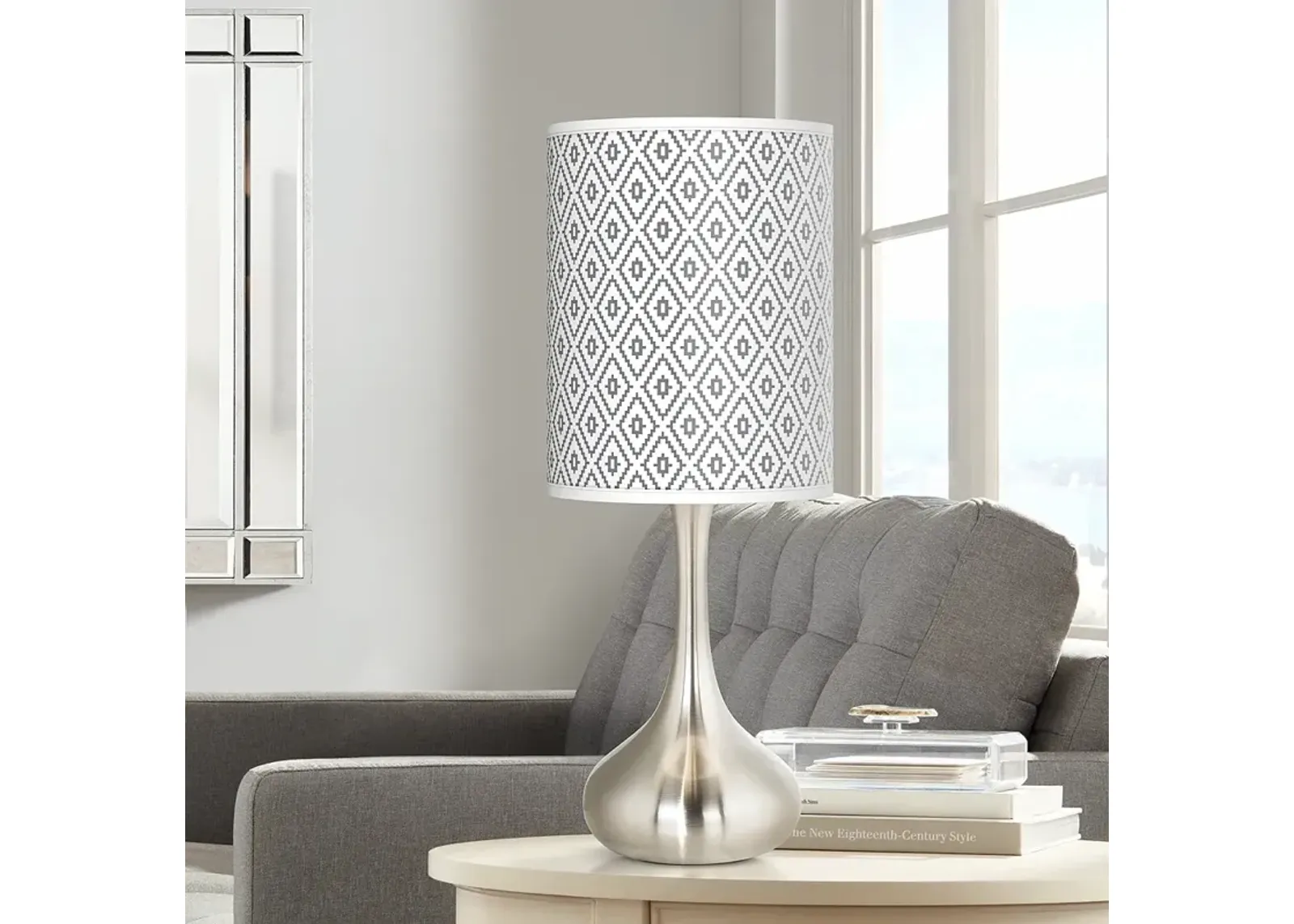 Giclee Glow Droplet 23 1/2" Diamonds Shade Modern Table Lamp