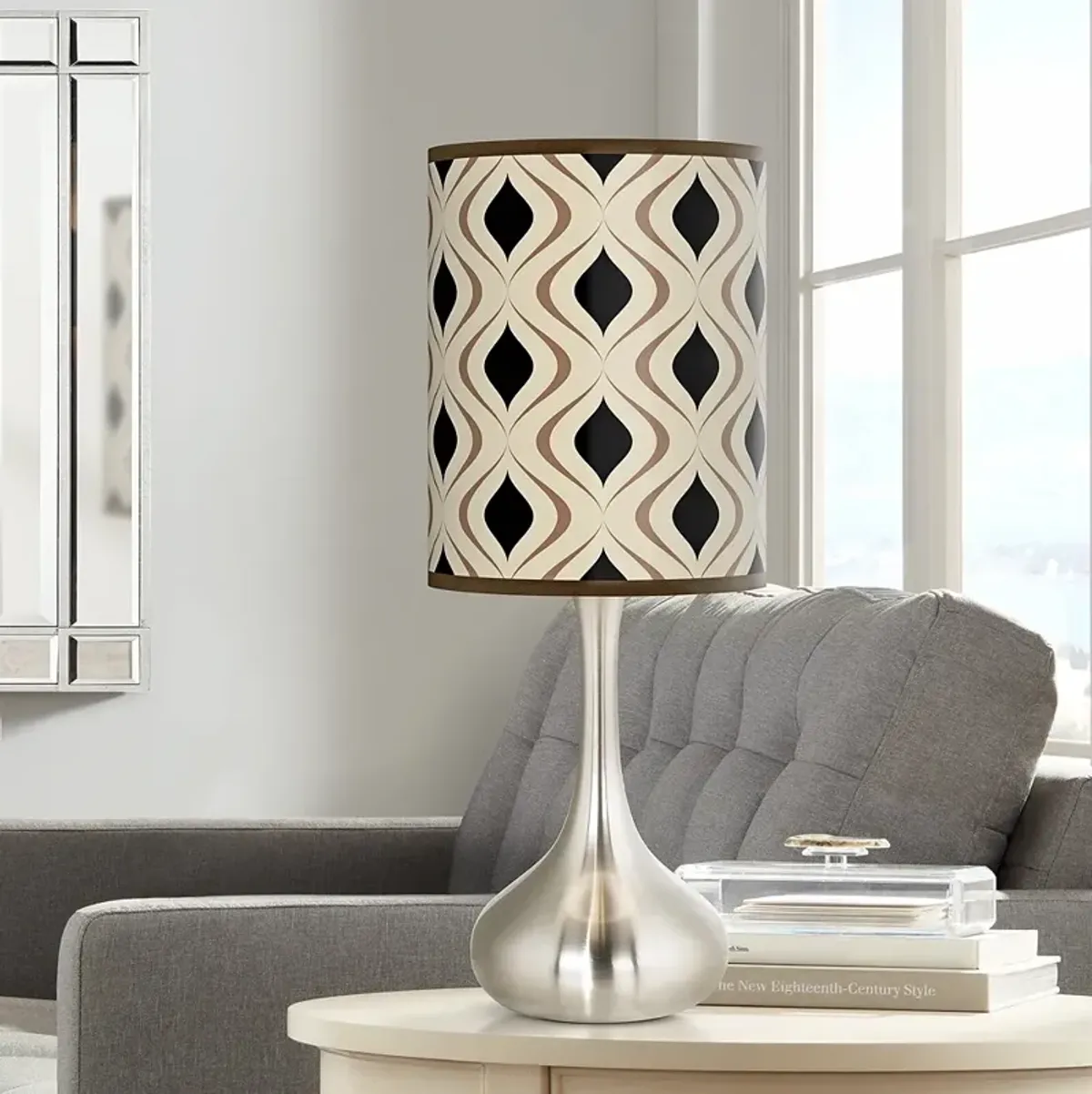 Giclee Glow Droplet 23 1/2" Retro Lattice Shade Modern Table Lamp