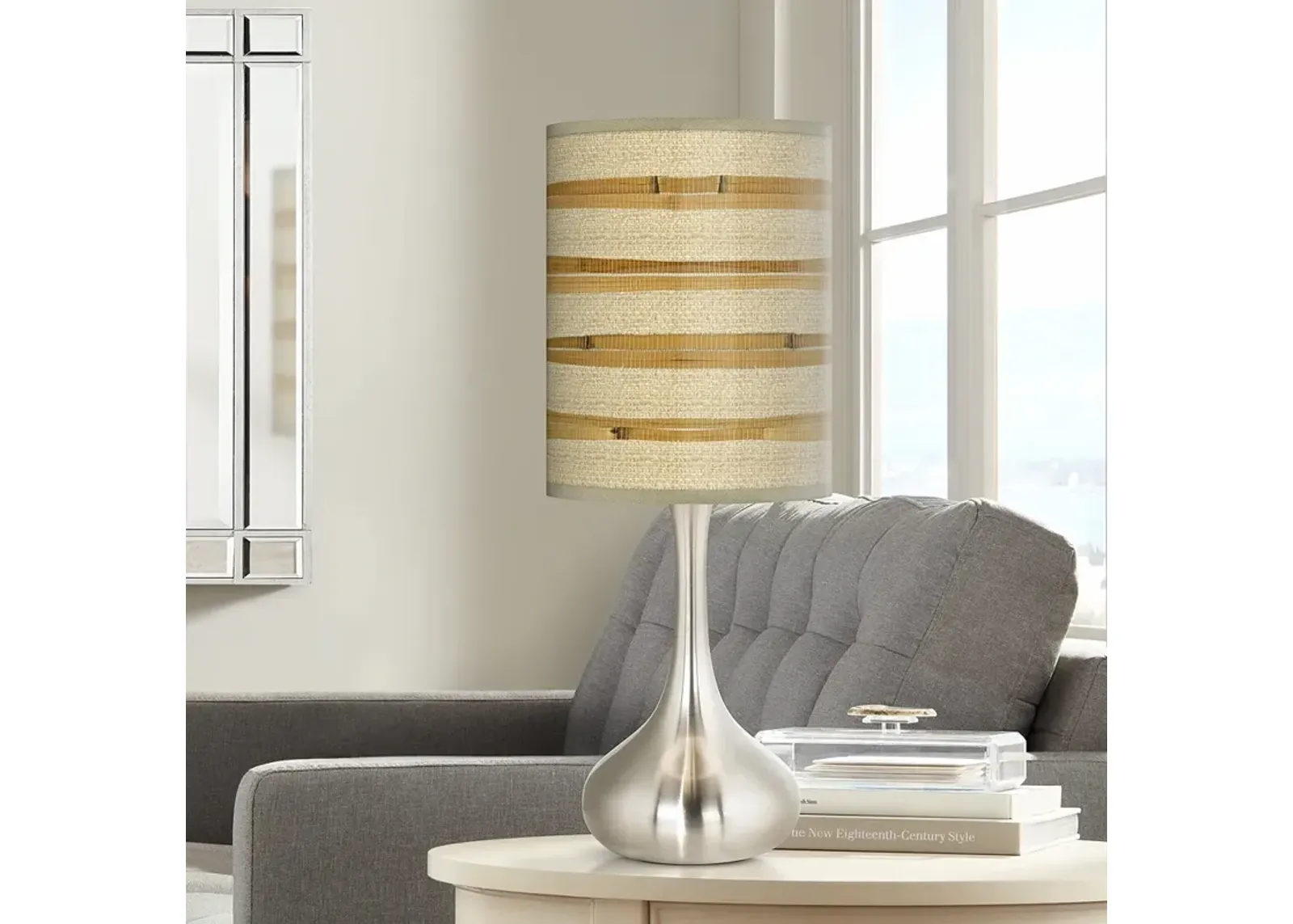 Giclee Glow Droplet 23 1/2" Bamboo Wrap Shade Modern Table Lamp