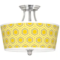 Honeycomb Tapered Drum Giclee Ceiling Light