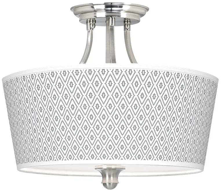 Diamonds Tapered Drum Giclee Ceiling Light