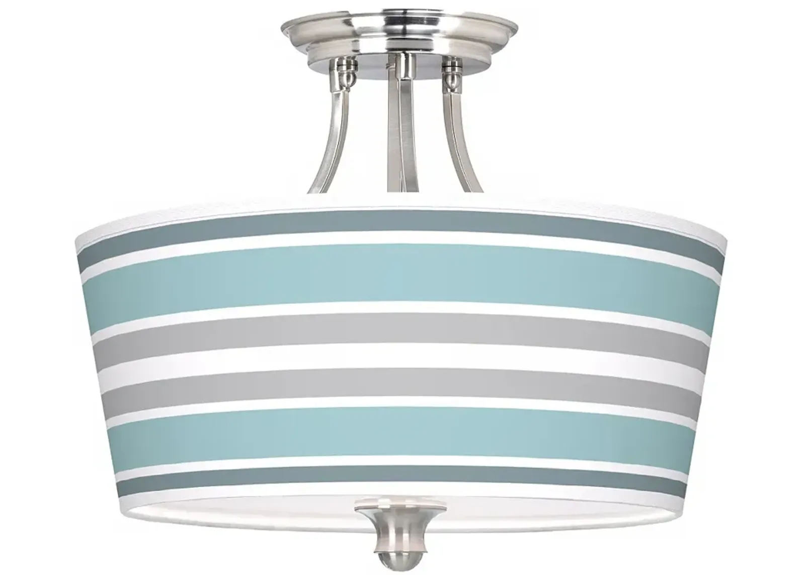 Multi Color Stripes Tapered Drum Giclee Ceiling Light