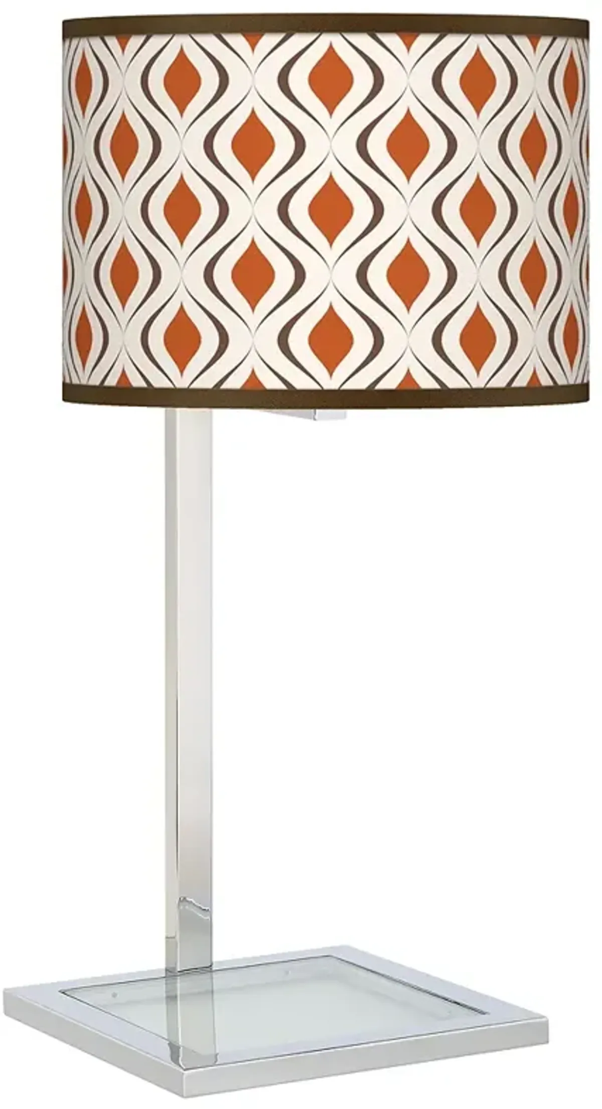 Giclee Gallery Glass Inset 28" Retro Lattice Shade Table Lamp