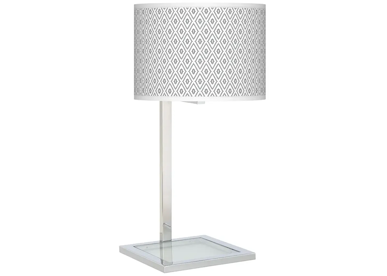 Giclee Gallery Glass Inset 28" Diamonds Shade Modern Table Lamp