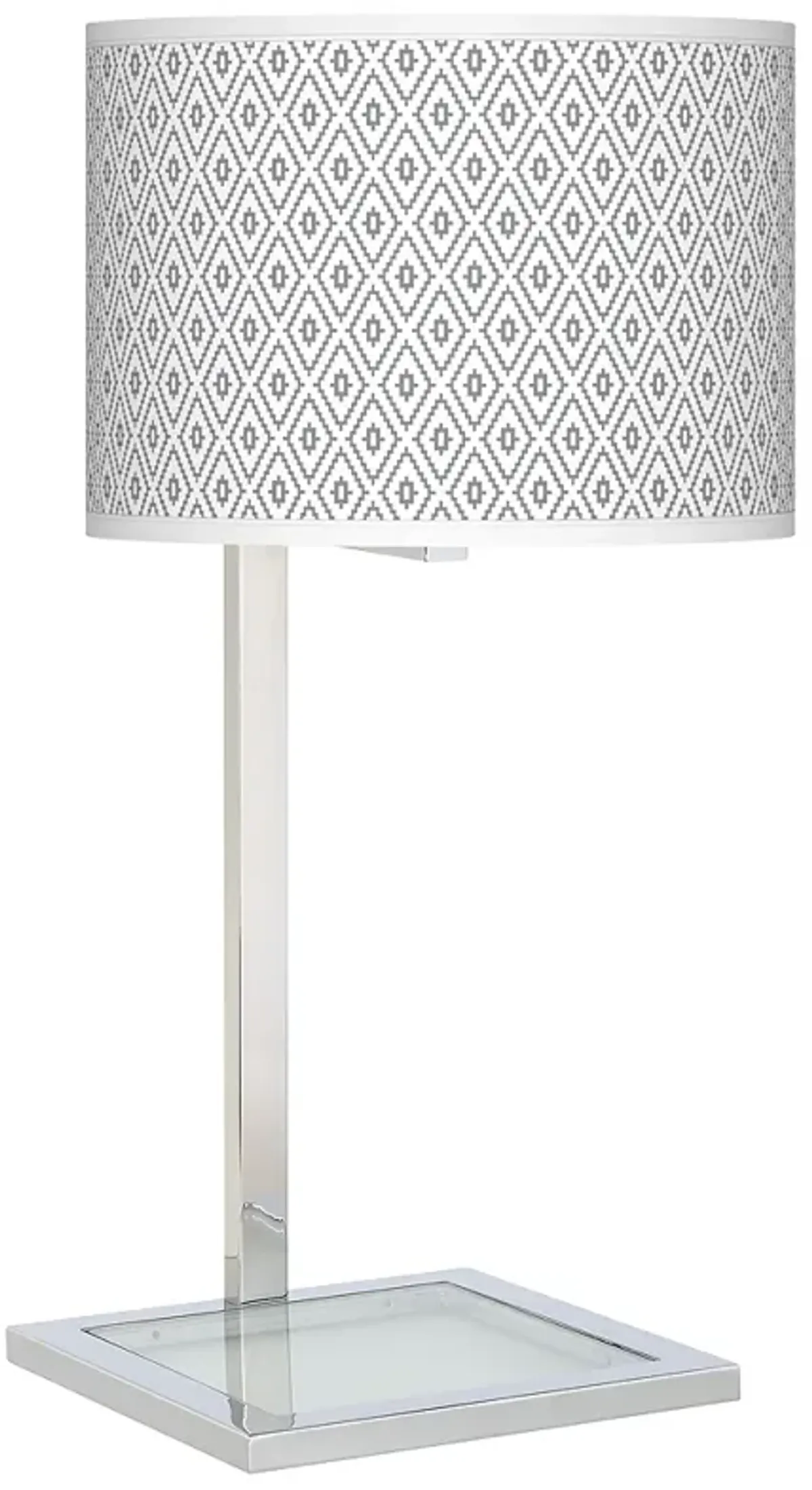 Giclee Gallery Glass Inset 28" Diamonds Shade Modern Table Lamp