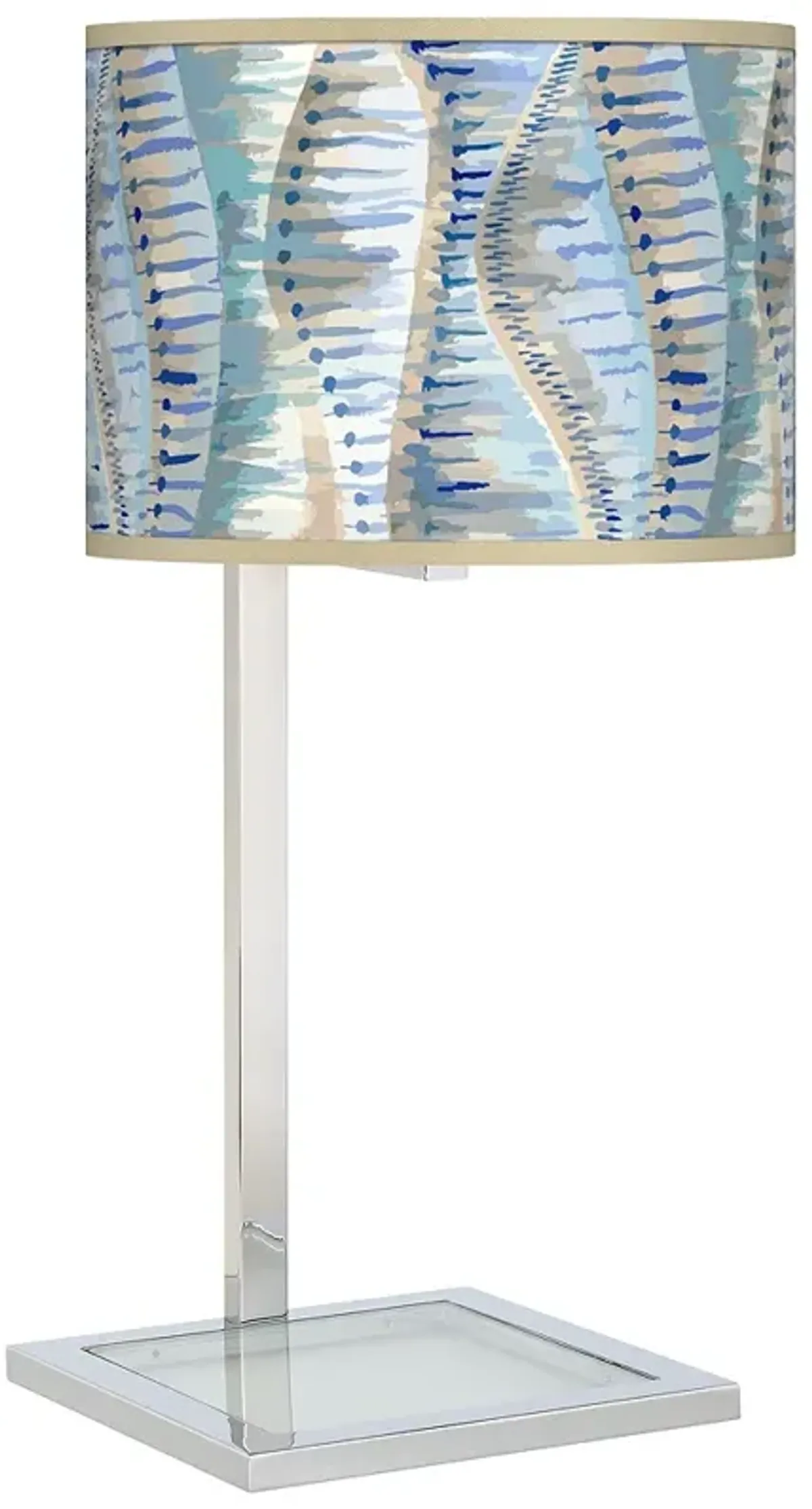 Giclee Gallery Glass Inset 28" Blue Siren Shade Table Lamp