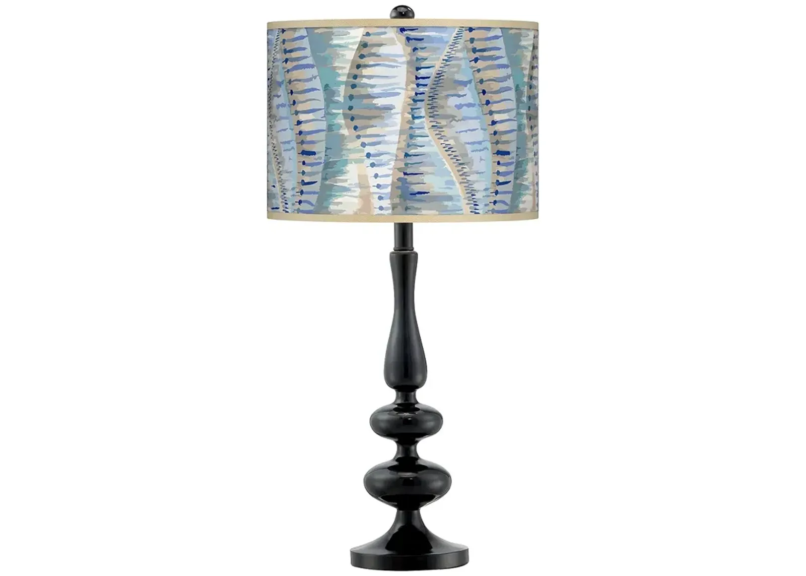 Giclee Gallery Paley 29" Blue Siren Shade Black FinishTable Lamp