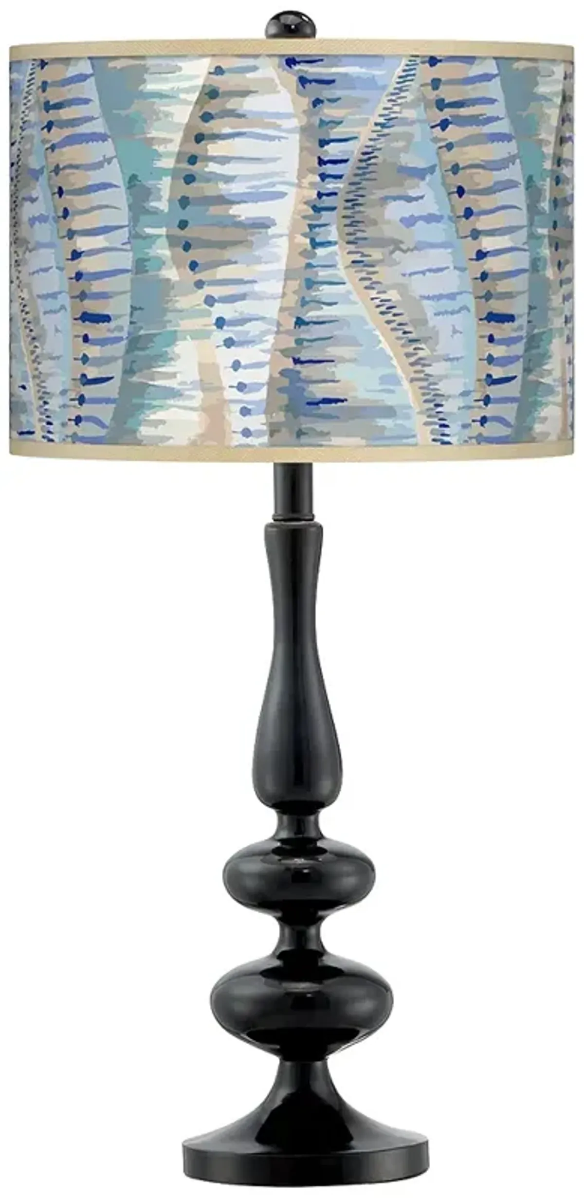 Giclee Gallery Paley 29" Blue Siren Shade Black FinishTable Lamp