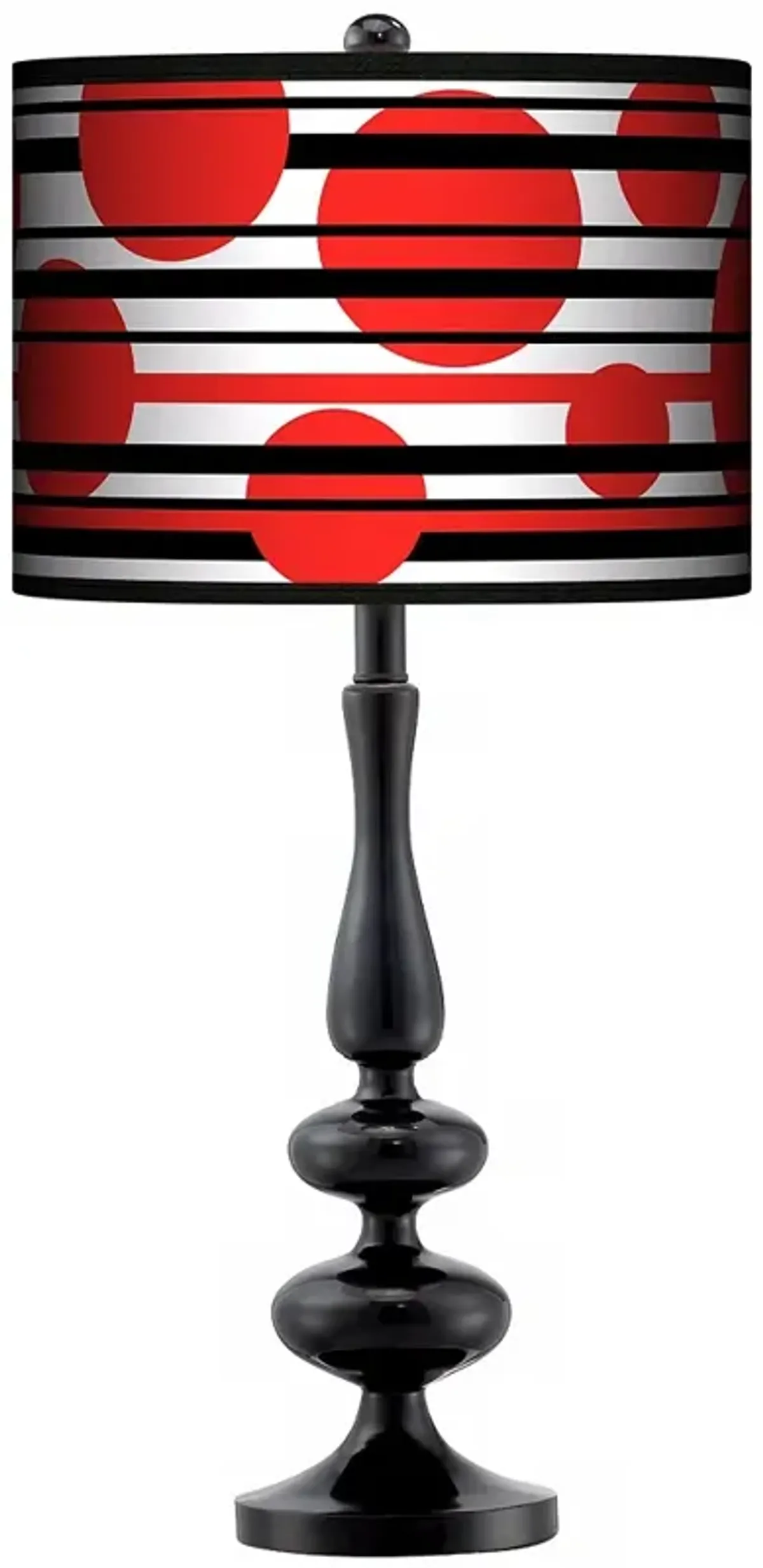 Giclee Gallery Paley 29" Red Balls Shade Modern Black Table Lamp