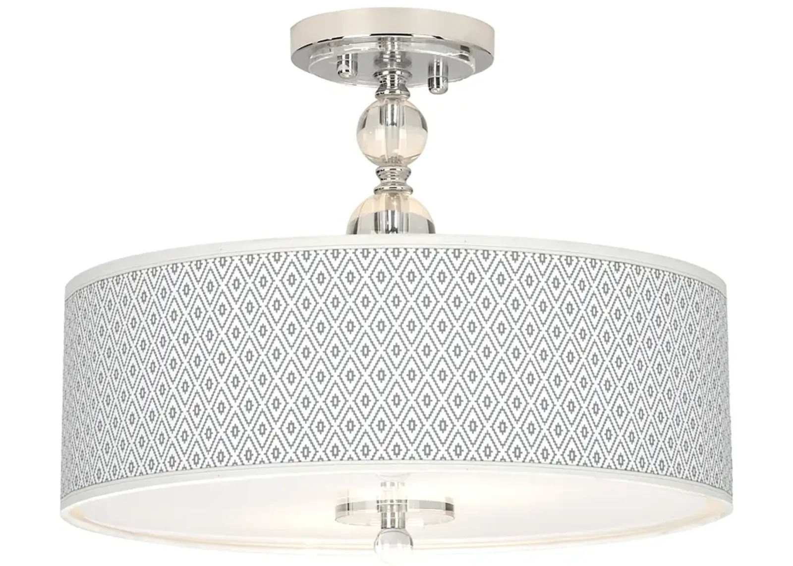 Giclee Gallery Diamonds 16" Wide Semi-Flush Ceiling Light