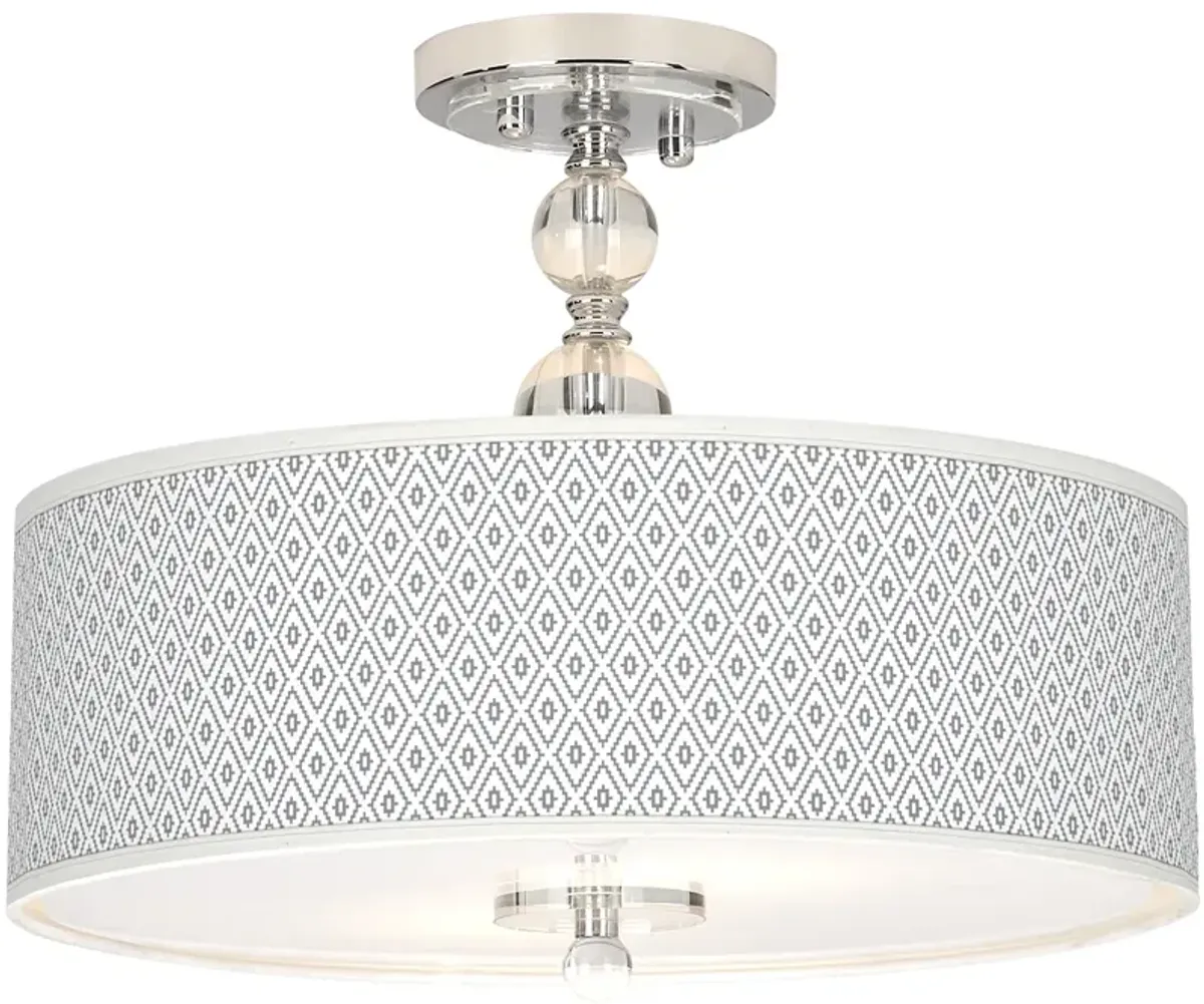 Giclee Gallery Diamonds 16" Wide Semi-Flush Ceiling Light