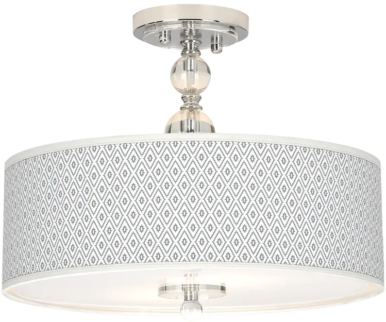 Giclee Gallery Diamonds 16" Wide Semi-Flush Ceiling Light