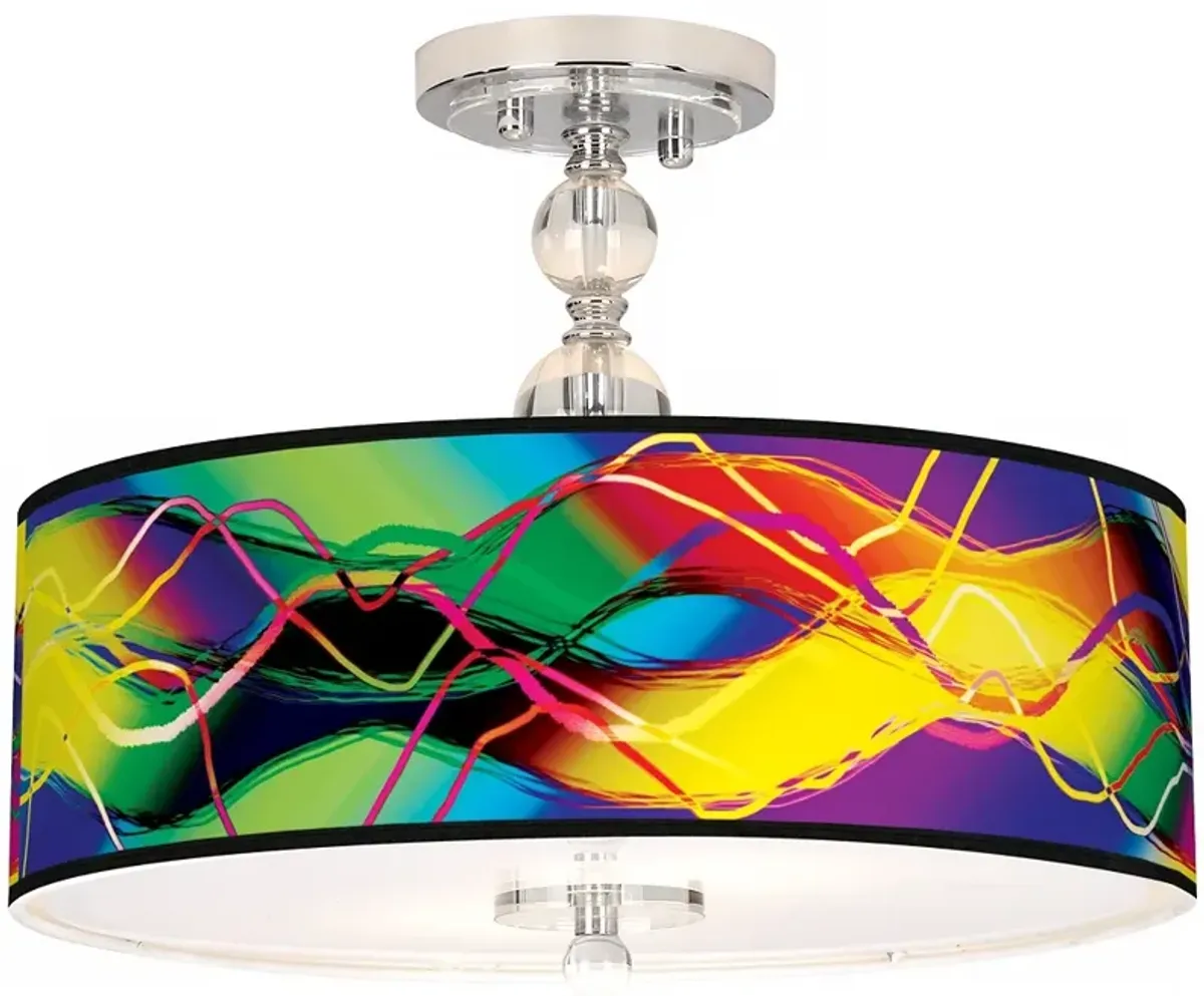 Colors In Motion (Light) 16" Wide Semi-Flush Ceiling Light