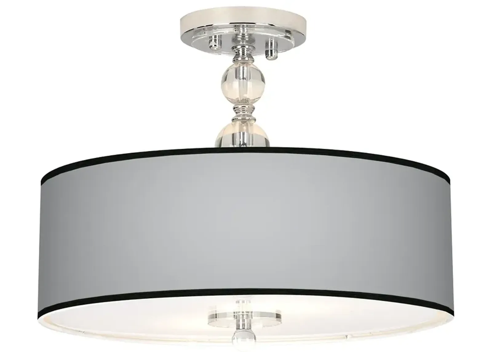 All Silver Giclee 16" Wide Semi-Flush Ceiling Light