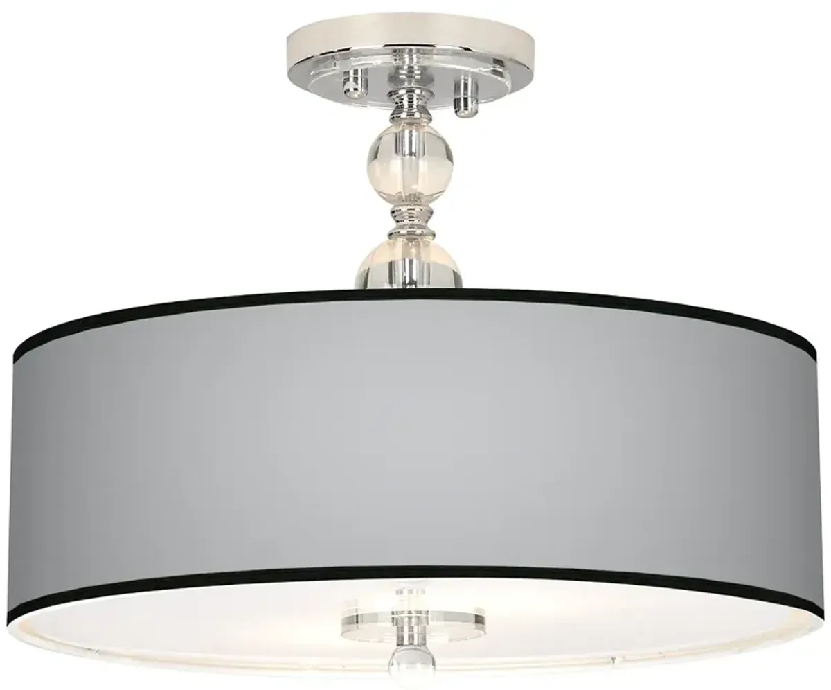 All Silver Giclee 16" Wide Semi-Flush Ceiling Light