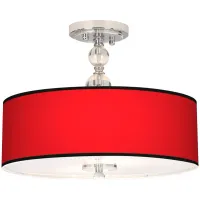 All Red Giclee 16" Wide Semi-Flush Ceiling Light