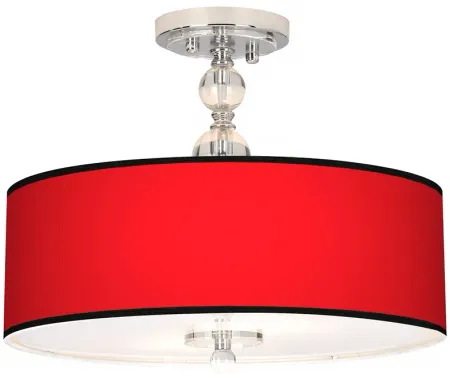 All Red Giclee 16" Wide Semi-Flush Ceiling Light