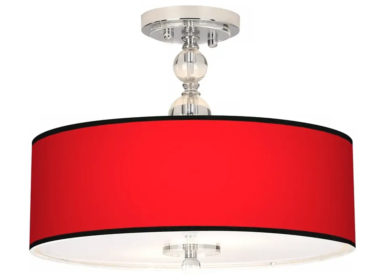 All Red Giclee 16" Wide Semi-Flush Ceiling Light