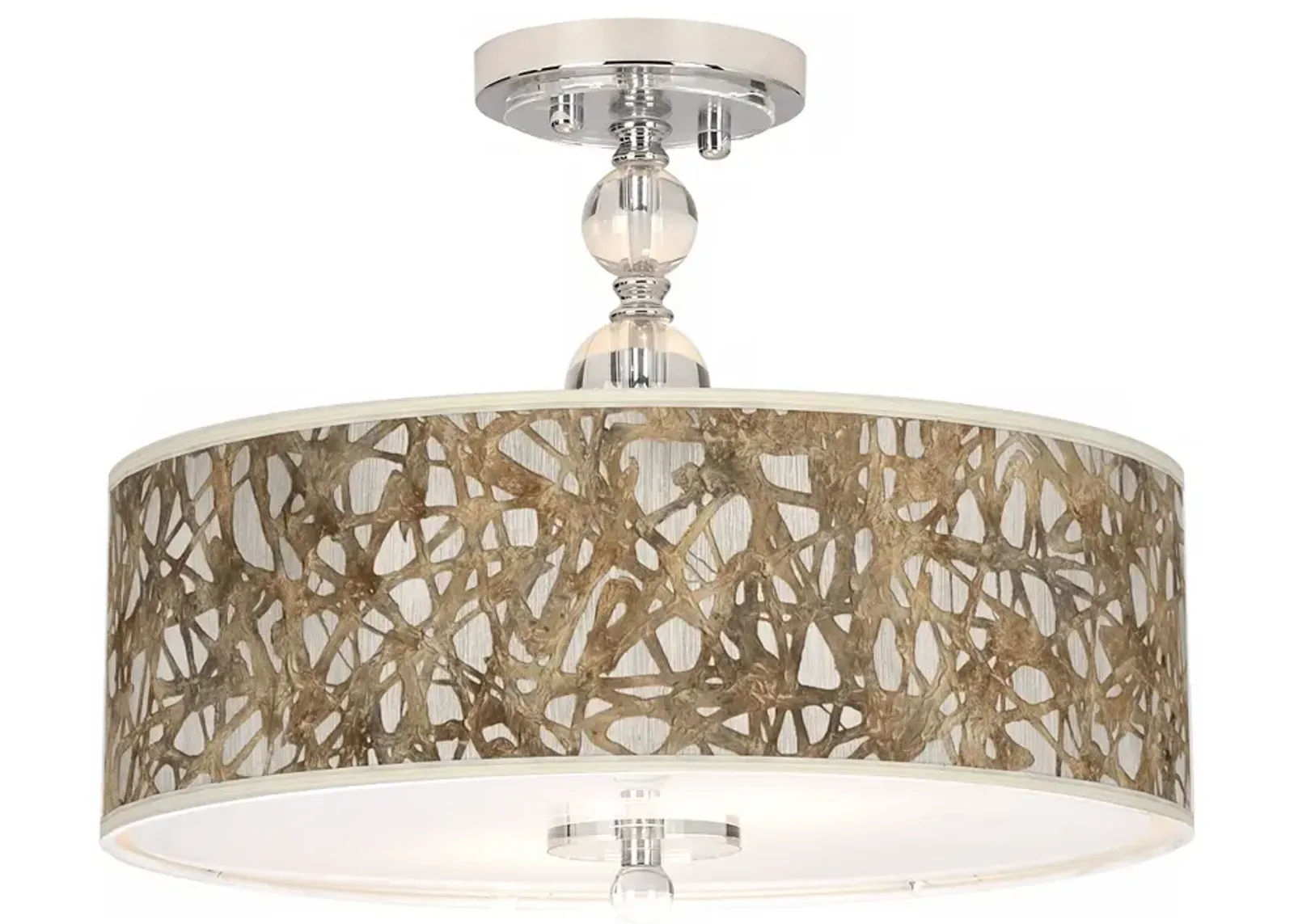 Organic Nest Giclee 16" Wide Semi-Flush Ceiling Light