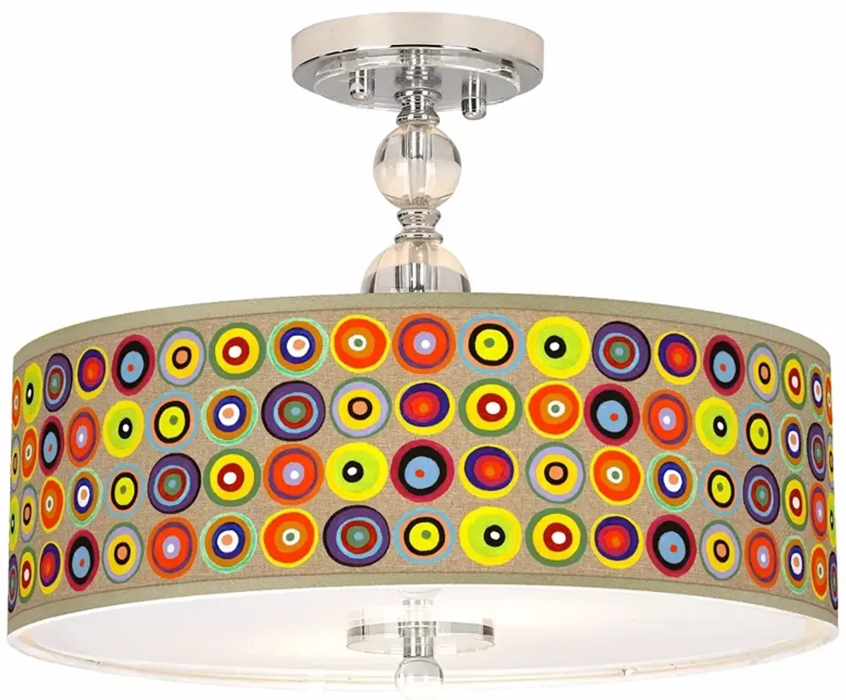 Marbles in the Park Giclee 16" Wide Semi-Flush Ceiling Light