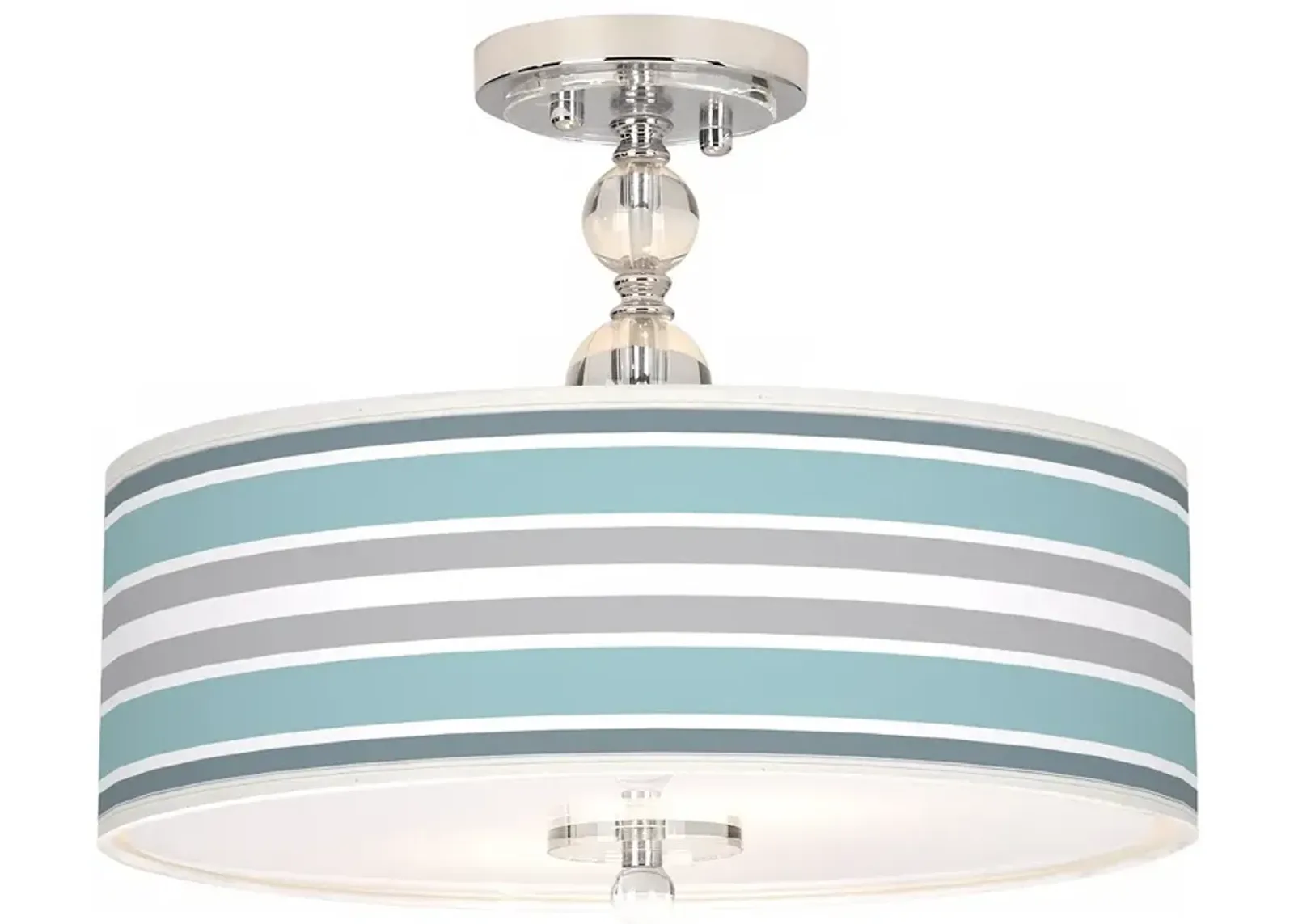 Giclee Gallery Multi Color Stripes 16" Wide Semi-Flush Ceiling Light