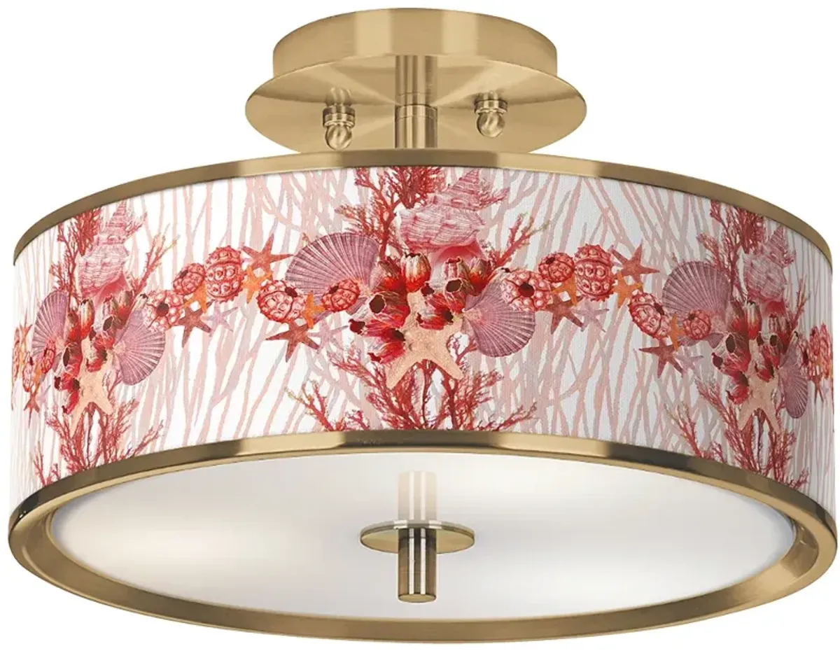 Corallium Gold 14" Wide Ceiling Light