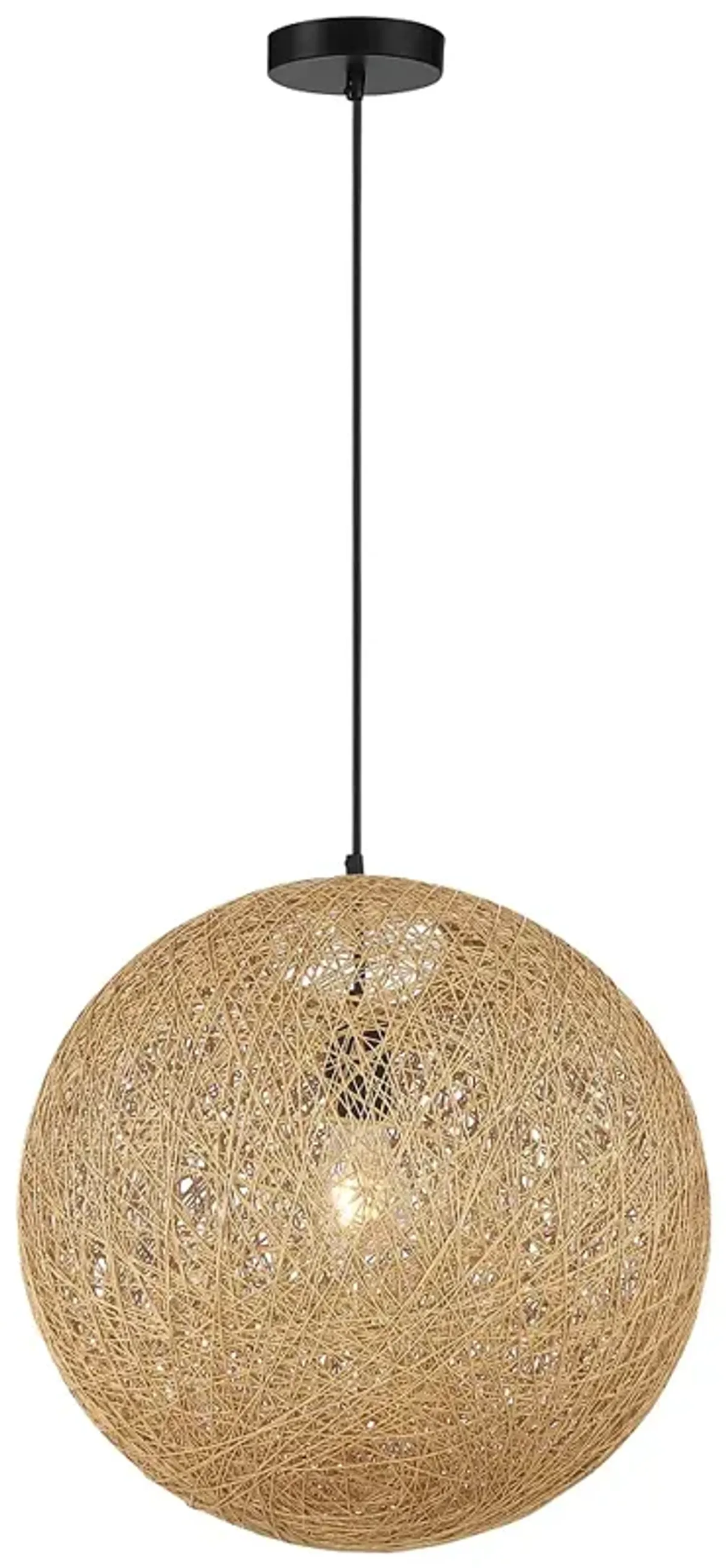 George Kovacs Entwined 24" Wide Modern Natural Rattan Globe Pendant
