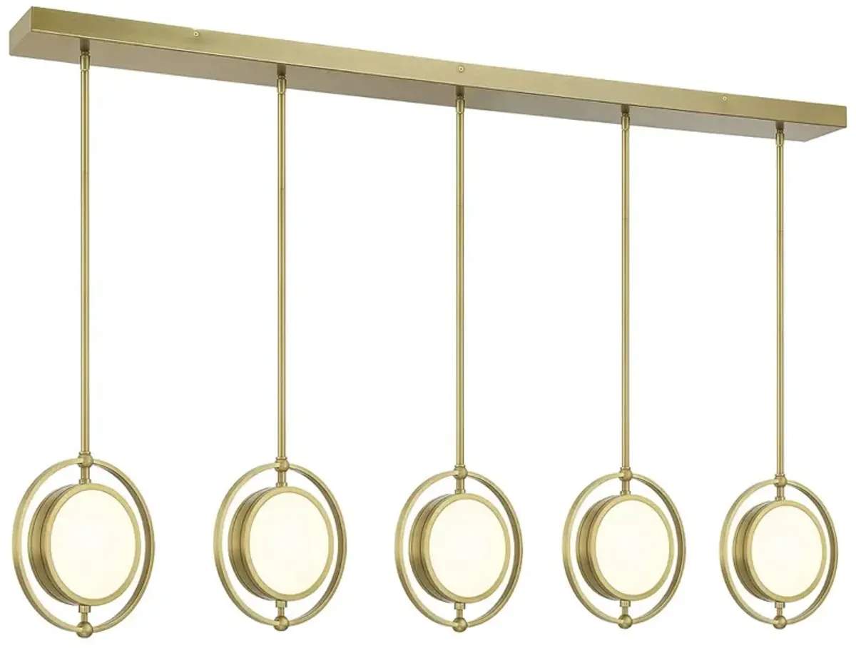 Metropolitan Spectr LED 5-Light Soft Brass Island Chandelier