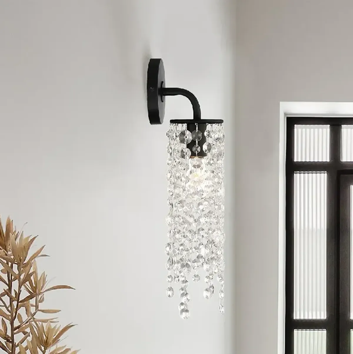 Crystorama Gabrielle 19" High Matte Black Wall Sconce