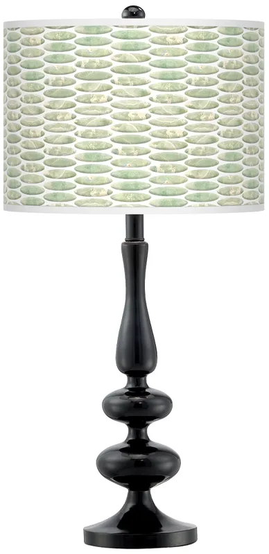 Oval Tempo Giclee Paley Black Table Lamp