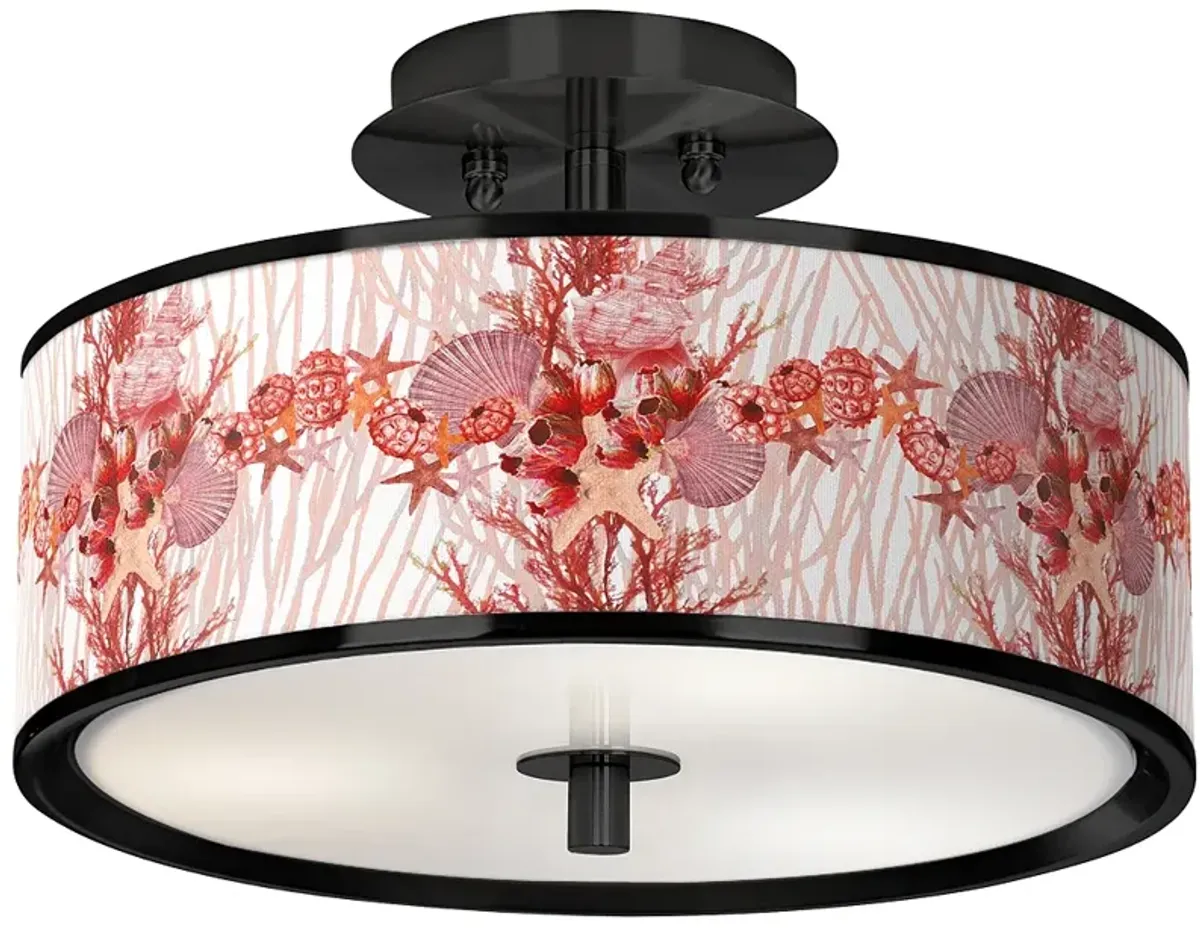 Corallium Black 14" Wide Ceiling Light