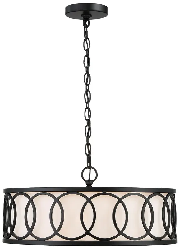 Libby Langdon for Crystorama Graham 6 Light Matte Black Chandelier