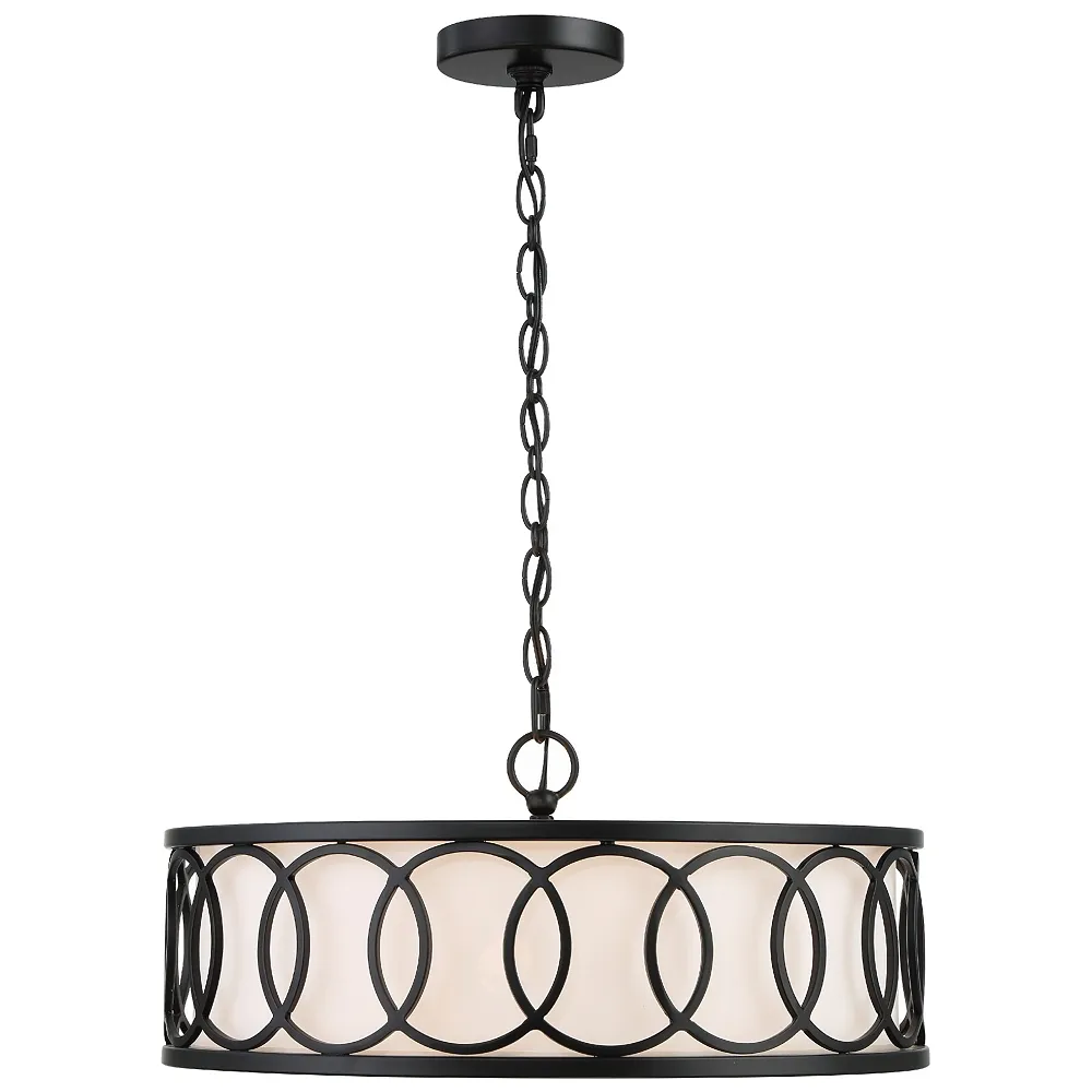 Libby Langdon for Crystorama Graham 6 Light Matte Black Chandelier