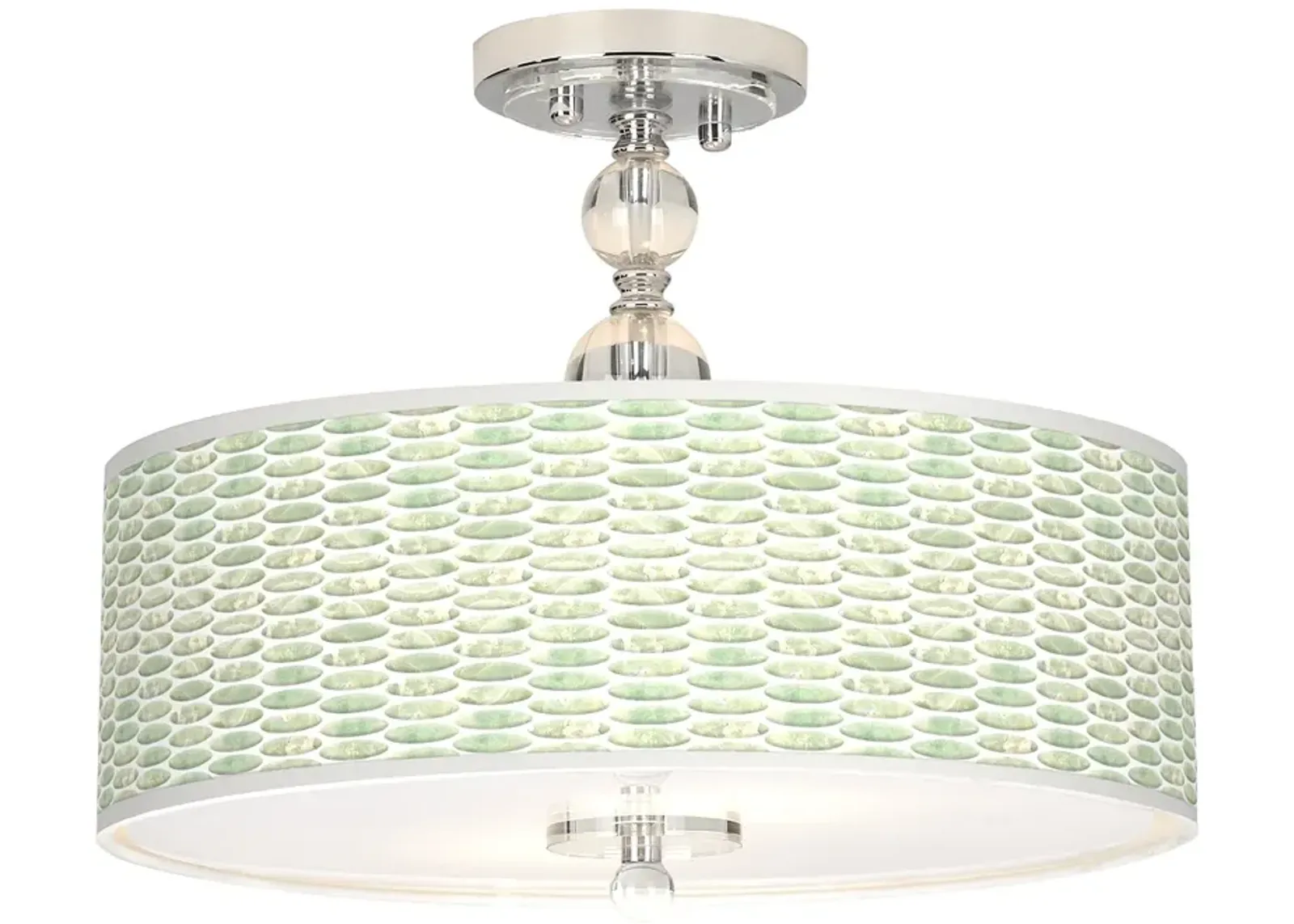 Oval Tempo Giclee 16" Wide Semi-Flush Ceiling Light