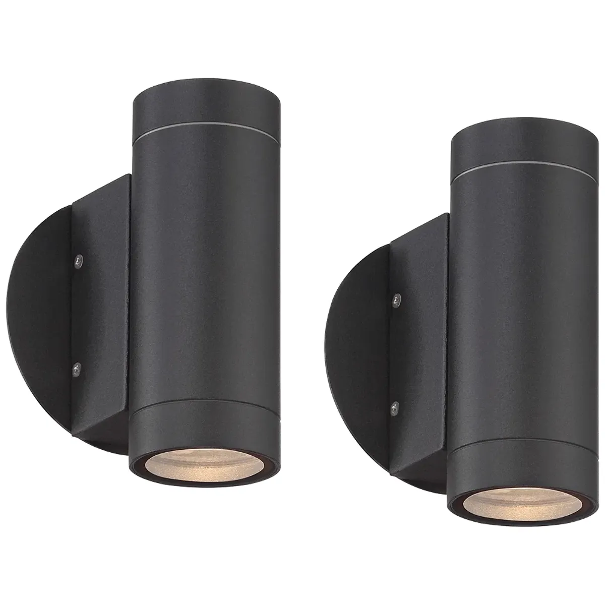 Possini Euro 6 1/2" High Matte Black Up and Down Wall Light Set of 2