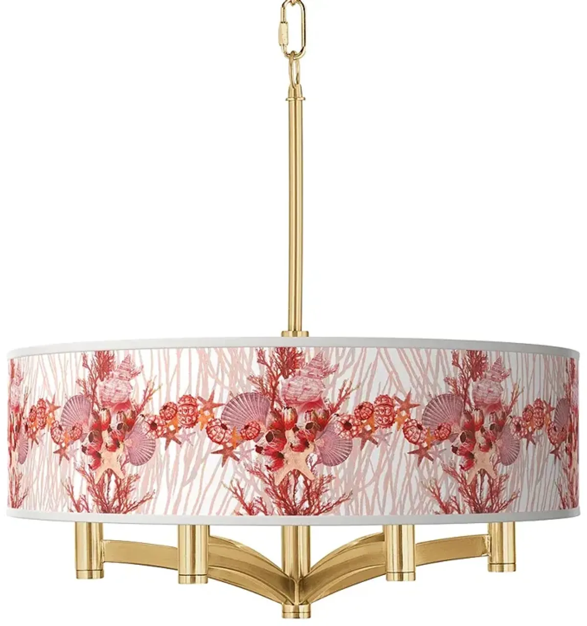 Corallium Ava 6-Light Gold Pendant Chandelier