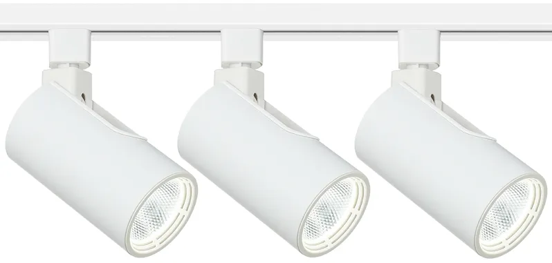 3-Light White Cylinder 20W LED Floating Canopy Track Kit