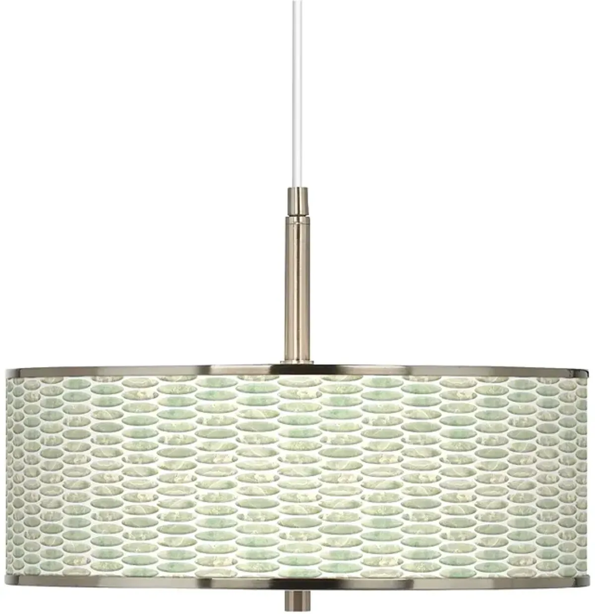 Giclee Glow 16" Wide Oval Tempo Pattern Drum Shade Pendant Ligh