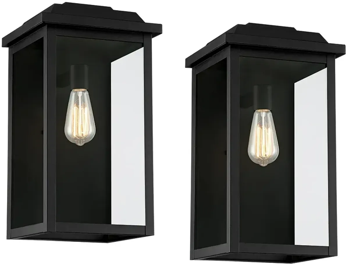 Eastcrest 18 1/2"H Textured Black Steel Outdoor Wall Light Set of 2