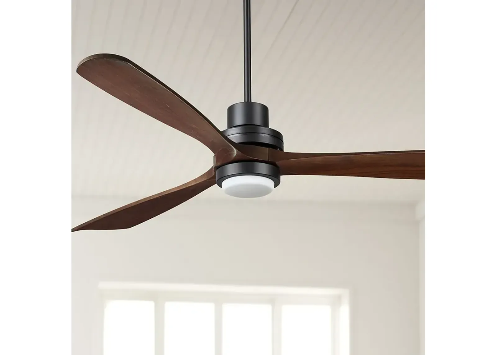 66" Casa Delta DC XL Dark Walnut Outdoor LED Ceiling Fan with Remote