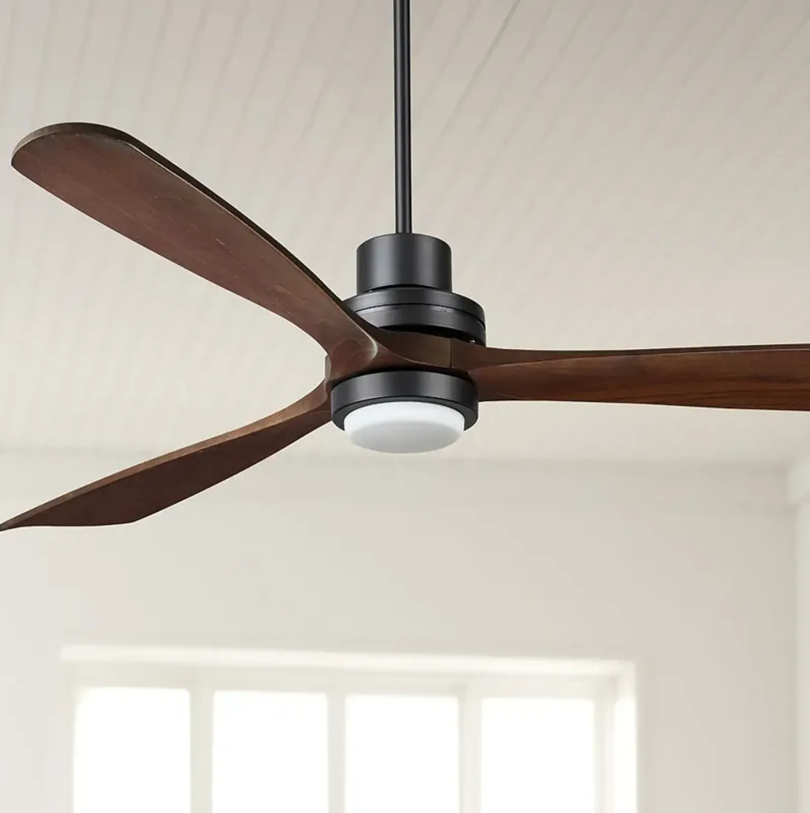 66" Casa Delta DC XL Dark Walnut Outdoor LED Ceiling Fan with Remote