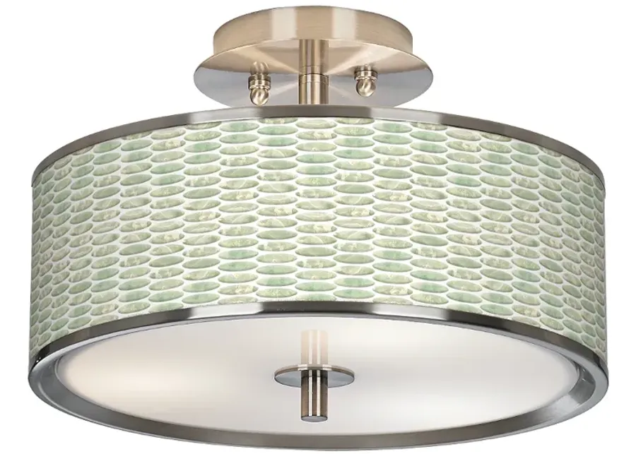 Oval Tempo Giclee Glow 14" Wide Ceiling Light