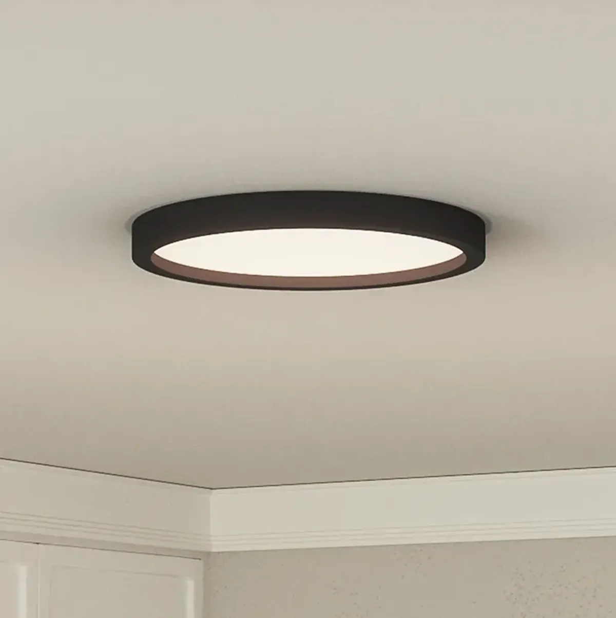 Quoizel Outskirts 11" Wide Earth Black Modern Disc LED Ceiling Light