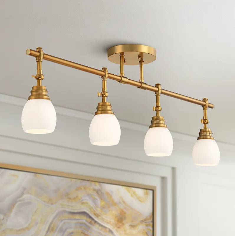 Elm Park 4-Head Gold Finish Wall or Ceiling Track Light Kit