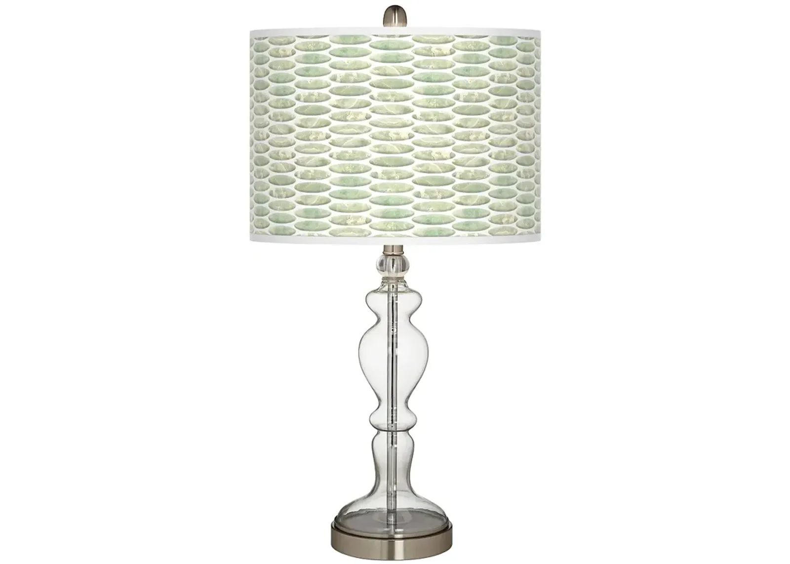 Oval Tempo Giclee Apothecary Clear Glass Table Lamp