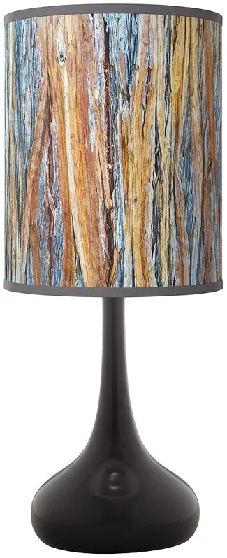 Giclee Glow Black Droplet 23 1/2" Striking Bark Modern Table Lamp