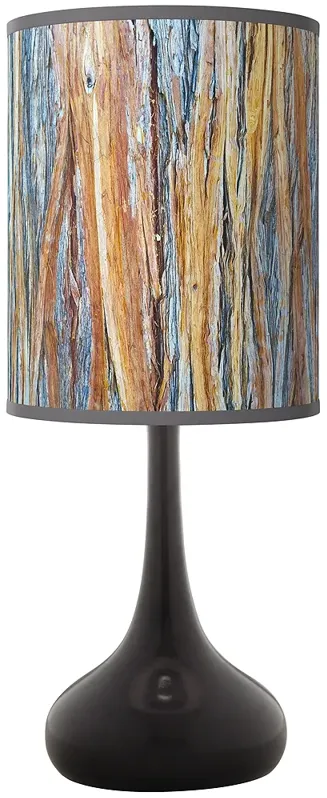 Giclee Glow Black Droplet 23 1/2" Striking Bark Modern Table Lamp