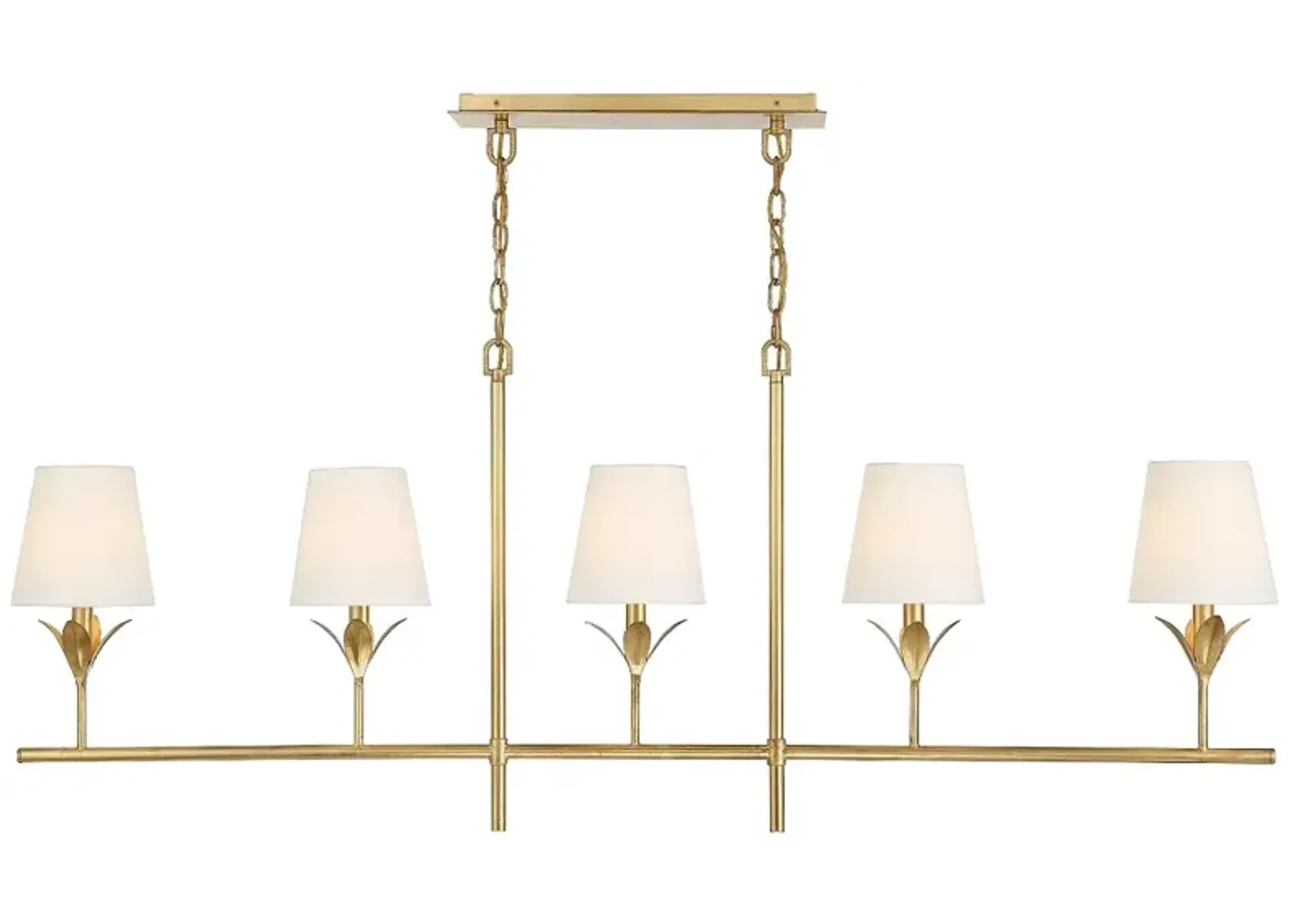 Broche 5 Light Antique Gold Chandelier