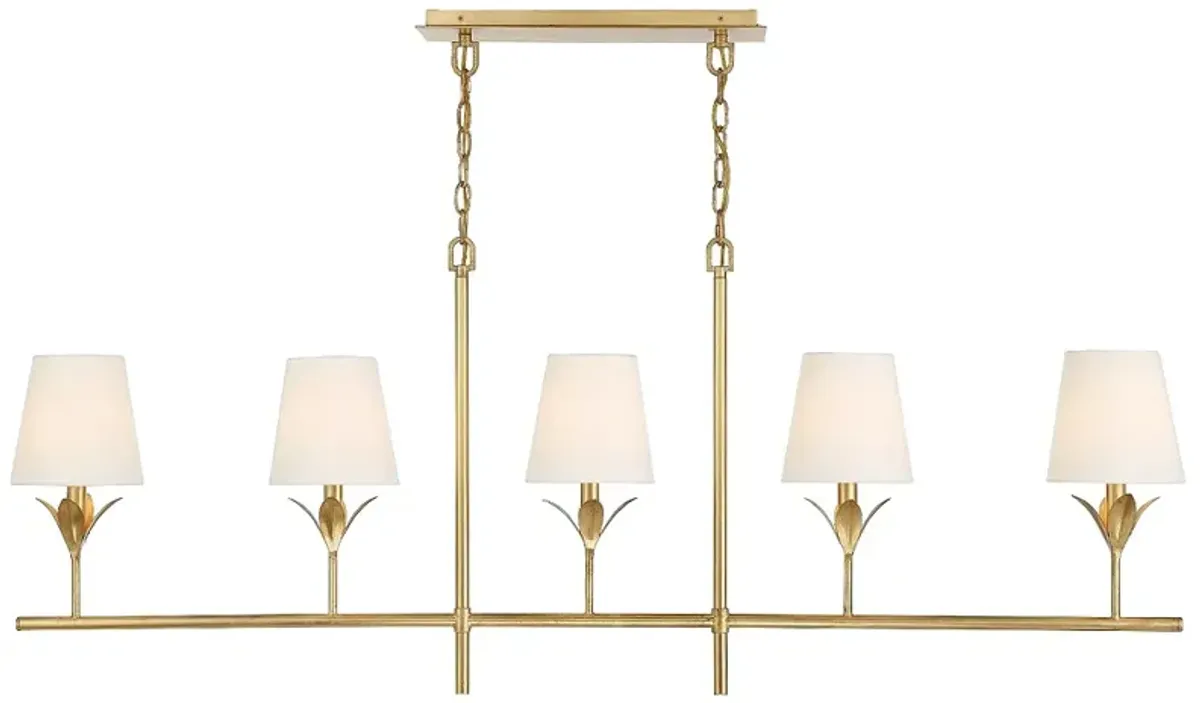 Broche 5 Light Antique Gold Chandelier